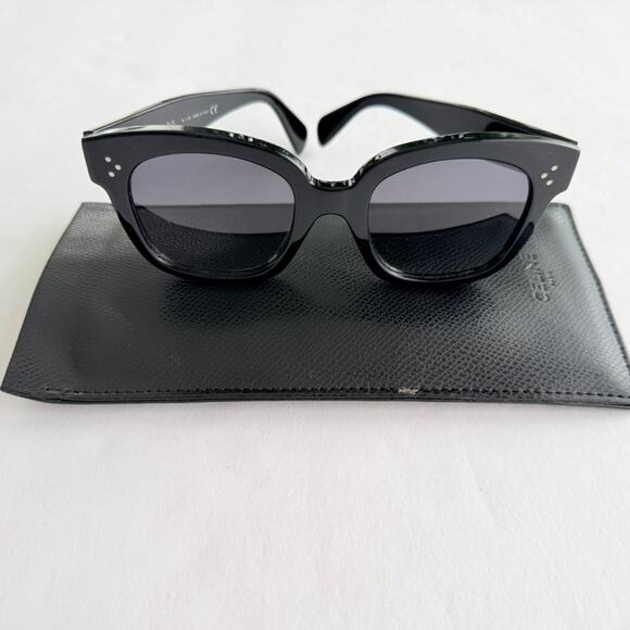 Celine Sunglasses Rectangle Black Acetate Square Gradient Lens Luxury $480 main image 7